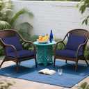 Outdoor Seat Cushion Set 22 x 22 In, Water-Resistant & Fade-Resistan, Patio Furniture Cushions with Removable Cover Deep Seat & Back Cushion with Handle and Adjustable Straps for Chair Sofa, 4PC
