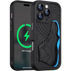 Luxury Cool Phone Case for iPhone 15 Pro Case for Boys Men 3D Basketball Sneaker Design Street Aesthetic ShockProof Designer Case Full Body Drop Protection Compatible with iPhone 15 Pro Case