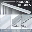 Pushglossy 32" Aluminum U Shaped Door Sweep, Adjustable Weatherstrip, White