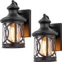 2-Pack Outdoor Wall Lights, Porch Lights, Waterproof Outdoor Wall Sconce, Exterior Light Fixture Matte Black with Clear Glass Shade for Garage Patio Front Door Balcony, 12in.