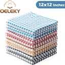 Oeleky Dish Cloths for Washing Dishes, Kitchen Washcloths Dishcloths | Good absorption, for cleaning drying wiping, dish cloths ,quick dry, 100% cotton,12x12 inches, pack 8, small dish towels