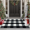 FONEYI Buffalo Plaid Outdoor Rug, 24"x36" Checkered Front Door Mat, Non Slip Absorbent Entryway Rug Doormat Indoor, Washable Outdoor Rugs for Layered Door Mats Front Porch/Farmhouse Black and White