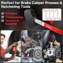 Preciva Brake Caliper Compression Tool, Caliper Piston Compressor Tool with 360 Rotating Ratchet