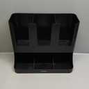 Mind Reader 6 Compartment Upright Breakroom Coffee Condiment and Cup Storage Organizer, Black