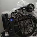 Medline Comfortable Folding Wheelchair with Swing-Back Desk-Length Arms and Swing-Away Footrests, 18”W x 16X”D Seat