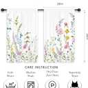 Riyidecor Floral Flower Curtains Short Small Plants Botanical Leaves Leaf Rod Pocket Colorful Watercolor Women Girls Pink Green Bedroom Living Room Treatment Fabric 2 Panels 26Wx36H Inch