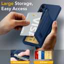 Oterkin for Samsung Galaxy S26 Plus Wallet Case [4-5 Card Holder] [Kickstand] [RFID Blocking] [Full Camera Protection] [Military Grade Protection] Shockproof Rugged Phone Case for S26 Plus, Blue
