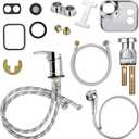 Professional Salon Shampoo Bowl Faucet for Home, Chrome Hose Replacement Set, Sprayer With Vacuum Breaker, Bath Accessories