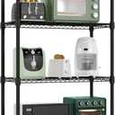 1000 lbs 4 Tier Shelf Metal Storage Shelves Wire Rack Closet Organizers for Garage Kitchen Bathroom Laundry Black 11.8" D x 25.6" W x 45.5" H