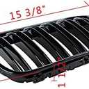 Astra Depot Glossy Black Dual Slats Kidney Grille Compatible with 2016-2018 BMW F48 F49 X1 sDrive18i sDrive20i xDrive25i sDrive16d sDrive18d sDrive20d