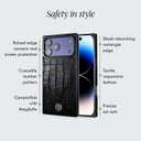 COCOMII Rectangle Case for iPhone 17 Pro Max, Compatible with MagSafe, Black Crocodile Leather