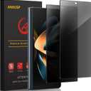 [2 Pack] Galaxy Z Fold 6 Privacy Screen Protector, Anti-Spy, Case Friendly, Bubble Free, 9H Hardness, 3D Full Coverage Tempered Glass Screen Protectors for Samsung Galaxy Z Fold 6 5G