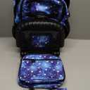 3Pcs Rolling Backpack for Girls Women, Travel Roller Backpacks with Wheels for Adults, Teens College Love Polka Dots Wheeled Bookbag with Lunch Box(Blue)