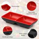 15 Pcs Dual Soy Sauce Dish, Melamine Dual Dipping Bowls Divided Sauce Dishes for Sushi,Two Compartments Plate Appetizer Serving Tray for Restaurant Kitchen Condiments