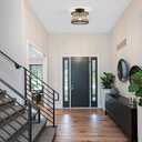 Crystal Ceiling Light, Black Flush Mount Ceiling Light Fixture, Flush Mount Chandelier, light Fixture for Hallway, Entryway, Bathroom; Laundry Room, Kitchen, 1 light, 9 Inch (Bulb NOT included)