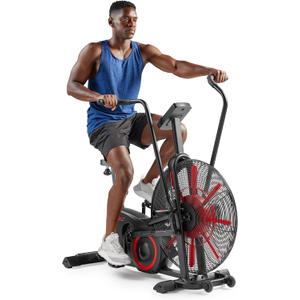 Sunny Health & Fitness Premium Smart Cross-Training Fan Bike, Air Resistance Cardio Machine w/330lb Capacity for Intensive Home Workout, Customizable Monitor w/Free SunnyFit App Connection-SF-B223018
