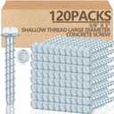 Tandefio 120 Pack 3/8" x 3" Concrete Screw Anchors Galvanized Large Diameter Heavy Duty Plated Concrete Anchors for Masonry Brick Anchoring Block Decking Framing Hex Drive
