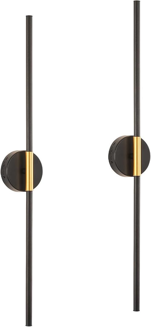 Wireless Wall Sconce Battery Operated Set of 2 - Wireless Peel and Stick wall sconces wall Lamps for Living Room No Drill Lights for Living Room, Bedroom,Staircase & Entryway