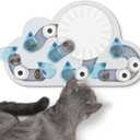 Catstages by Nina Ottosson Rainy Day Puzzle & Play  Interactive Treat Puzzle Feeder for Cats, 19 Hidden Treat Compartments Slow Feeder, Durable & Easy-Clean, 15.4 Inches, Gray