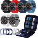 6 Pack Marine Silicone Band for Samsung Galaxy Watch Ultra Bands 47mm Men/Women,With 6 Protective Cases & Storage Bag,Waterproof Soft Sport Strap Compatible with Samsung Watch Ultra Band