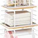 3 Pack Stackable Pantry Organizer,Stainless Steel Garbage Bag Holder Dispenser,Kitchen Storage Organization for Kitchen Counter Sink,Laundry Room,Pantry, White