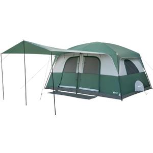 PORTAL 10 Person Family Camping Tent with Porch, Big Family Camping Tent with Tall Height, Good Ventilation, Water Resitant Large Tent for Outdoor Camping, Backyard
