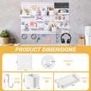 6-Pack PegBoard Wall Organizer, 11"X11" PegBoard, Include 48 Pcs Peg Board Accessories, Multi-Surface Storage Solution For Room, Office, Kitchen, bathroom