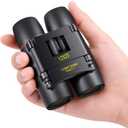 POLDR 12X25 Small Pocket Binoculars Compact Adults, Mini Kids Binoculars Boys for Bird Watching, Concert Theater Opera (Black)