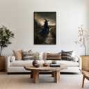 Vintage Halloween Wall Decor Horror Poster Mystic Gothic Wall Art Nature Witch Art Print Witchy Home Decor Aesthetic for Living Room Bedroom8x12inch black framed