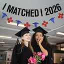 I Matched 2026 Banner, Happy Match Day Banner, Residency Match Day Sign, 2026 Doctor Nurse Medical School Graduation Party Decorations Supplies, Black Glitter