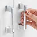 10 Pack 3 Inch Hole Centers, Polished Chrome Cabinet Pulls Chrome Cabinet Handles Chrome Kitchen Hardware for Cabinets ZP2206 Drawer Bedroom Dresser Bathroom Vanity Cupboard Closet