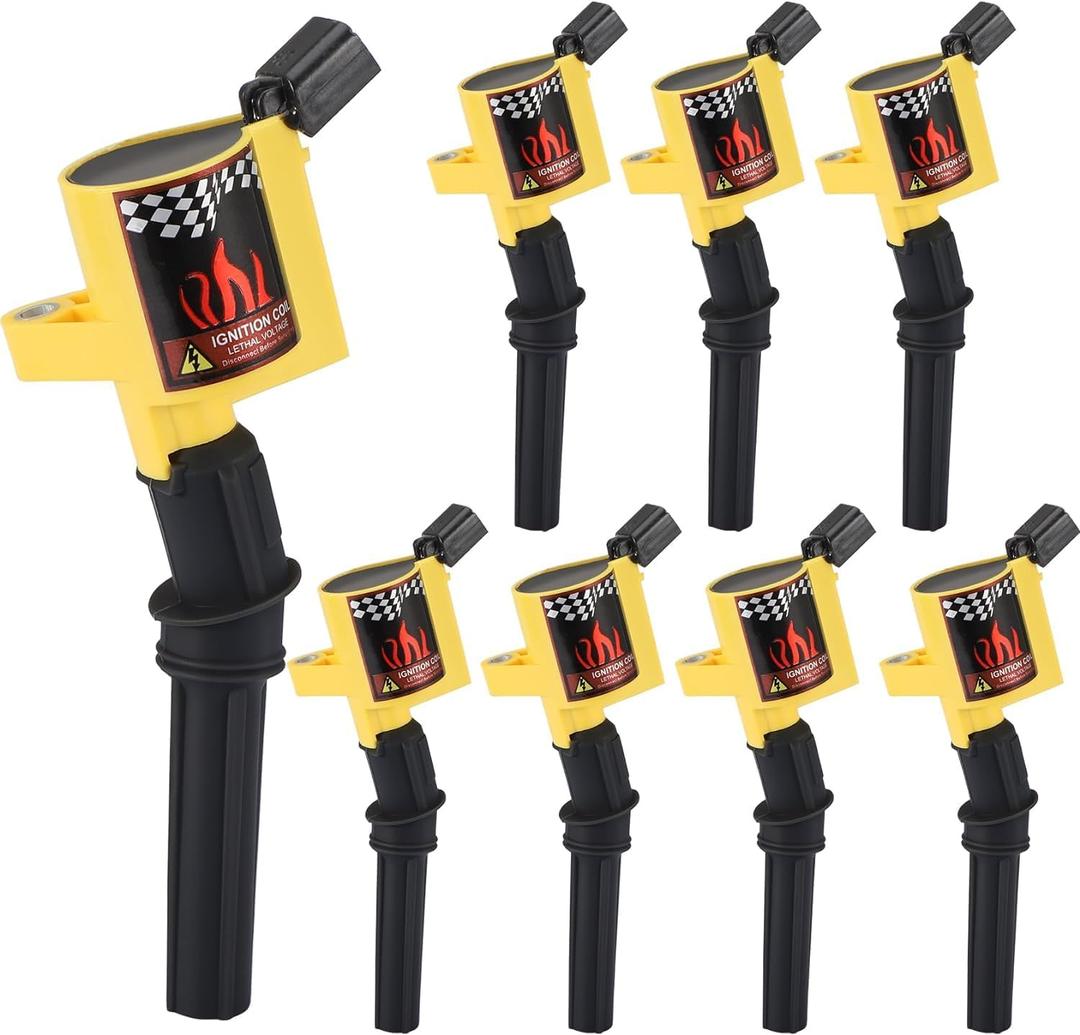 CarBole Pack of 8pcs Curved Boot Ignition Coils, 15% More Energy Fit For Ford F-150 F-250 F-350 4.6L 5.4L V8 Crown Victoria Expedition Mercury Mustang Lincoln Compatible with DG508 DG457 FD503