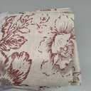 jinchan Floral Linen Tier Curtains 45 Inch Farmhouse Botanic Cafe Drapes for Small Windows Rustic Half Window Curtains for Kitchen Living Room Bathroom Laundry 2 Panels Red on Beige