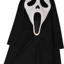 Adult Scream Mask | Classic Ghost Face Slasher, Horror Movie Killer Costume Accessory (Black)
