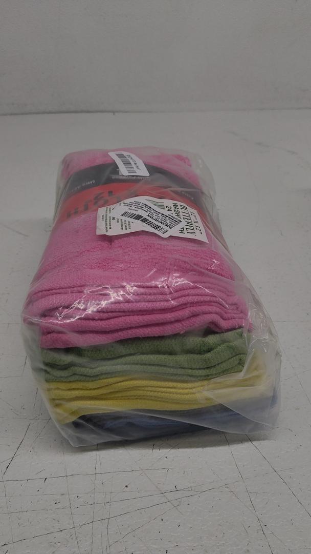 ECO Towels 24-Pack Washcloths | Natural Cotton 12x12 Inch Towels | Machine Washable Cleaning Rags, Hand Towels for Bathroom, Face Towels, Bath Towels, Wash Cloths, Bathroom Hand Towels