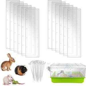 12 Pcs 14" x 4.5" Pet Cage Edge Liner PVC Clear Urine Guard Side Lining Cage Accessories for Rabbit Ferret Hamster Rat Critter Nation