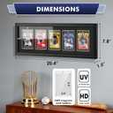 Baseball Card Display Case, Wall Mount Trading Card Display Frame for 5 Standard Cards with UV Protection Magnetic Card Holder, Sports Display Cases for Football Basketball Hockey Card Collection