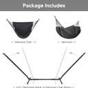 SUNCREAT 2-in-1 Hammocks Convertible Portable Double Hammock with Stand Included, Outdoor Hammock and Stand, Patented, Dark Grey