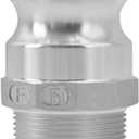 SAFBY 2 PCS Aluminum Global Type F Cam and Groove Hose Fitting, Plug x NPT Male with 2 PCS Camlock Gasket Fitting (1.5")