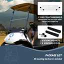 Golf Cart Windshield for EZGO/Club Car DS/Precedent/Yamaha Gas & Electric Models, 5MM Thicken Foldable, Clear Highly Transparent and Impact Resistant Acrylic