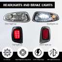 EZGO RXV 2016+ LED Basic Light Kit 48V, 2 LED headlight, 2 LED taillight, 1 Basic wiring harness, instruction & hardware included