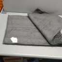 Turquoize Plush Chenille Bath Rug, Gray, Large (47" x 17"), Non-Slip, Washable, Water Absorbent & Soft, For Bathroom Floor