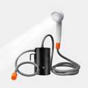 Portable Outdoor Shower, 2 Flow Mode, 4400mAh Battery Powered Shower Pump for Hiking/Backpacking, Travel, Beach, Pet, Flowering, IPX7 Waterproof &USB Rechargeable Camping Shower with 3 LED Lights (Black)