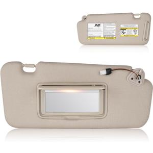 Sun Visor for Nissan Murano 2009-2014 with Light, Right Passenger Side Beige SunVisor Replacement 96400-1AA1B, Stretchable Design