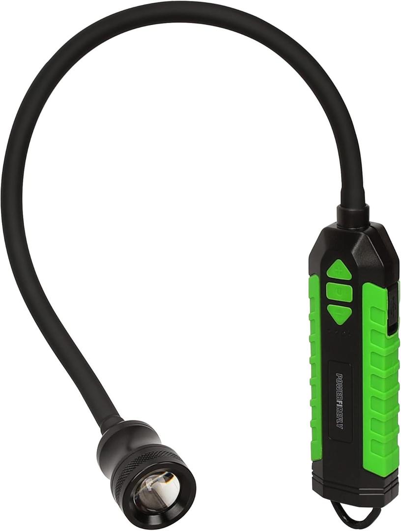 300 Lumens Rechargeable LED Work Light with 18-Inch Flexible Gooseneck, Built-in Hook, Strong Magnetic Base, Zoomable Lens, for Work Bench, Car Repairing, Grill Light and Inspection