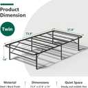 14 Inch Foldable Twin Size Bed Frame, Heavy Duty Metal Platform Bed with Underbed Storage, Noise Free, Tool-Free Easy Assembly, No Box Spring Required