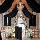 leegleri 60ft20ft Black Ceiling Curtain Drapes for Weddings Parties, Wrinkle Free Polyester Draping Fabric Black Drapery for Party Tent Canopy Hotel Banquet Hall Ceiling Decor-12 Panels 520ft, 60"W x 240"L