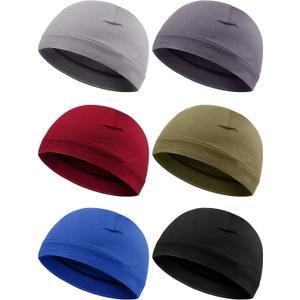 Syhood 6 Pieces Men Skull Caps Cotton Beanies Sleep Hats Multifunctional Helmet Liner Cap for Men and Women (One Size, Vintage Colors)