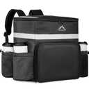 Food Delivery Backpack, insulated delivery bags for Delivery Bike, Large Pizza Delivery Bag for HOT/COLD with 4 Pockets Reflective Strip for Uber Eat,Camping & Beach (Black)