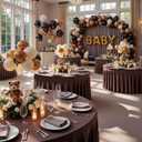6 Pack Brown Spandex Round Tablecloths for 60 inch Table, Wrinkle Free Stretchy 120inch Fitted 5FT Round Table Cover Cloths with Skirt for Wedding Party Dining Banquet